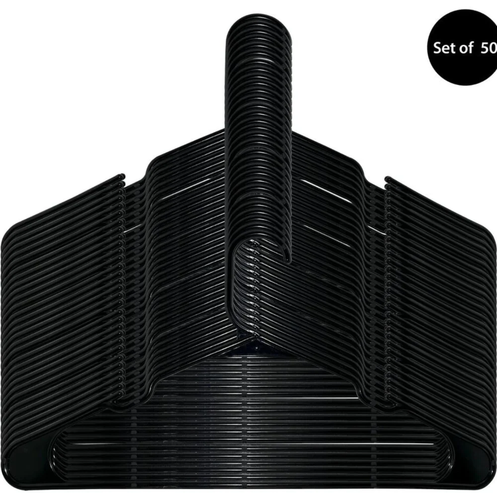 Mainstays Black Plastic Hangers 50pk